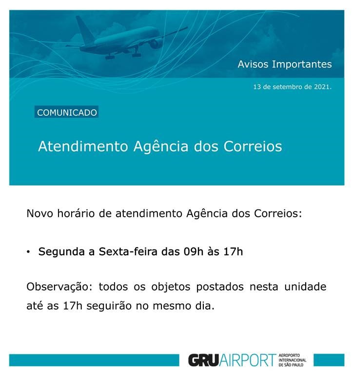 Comunicado GRU AIRPORT - Atendimento Agência dos c