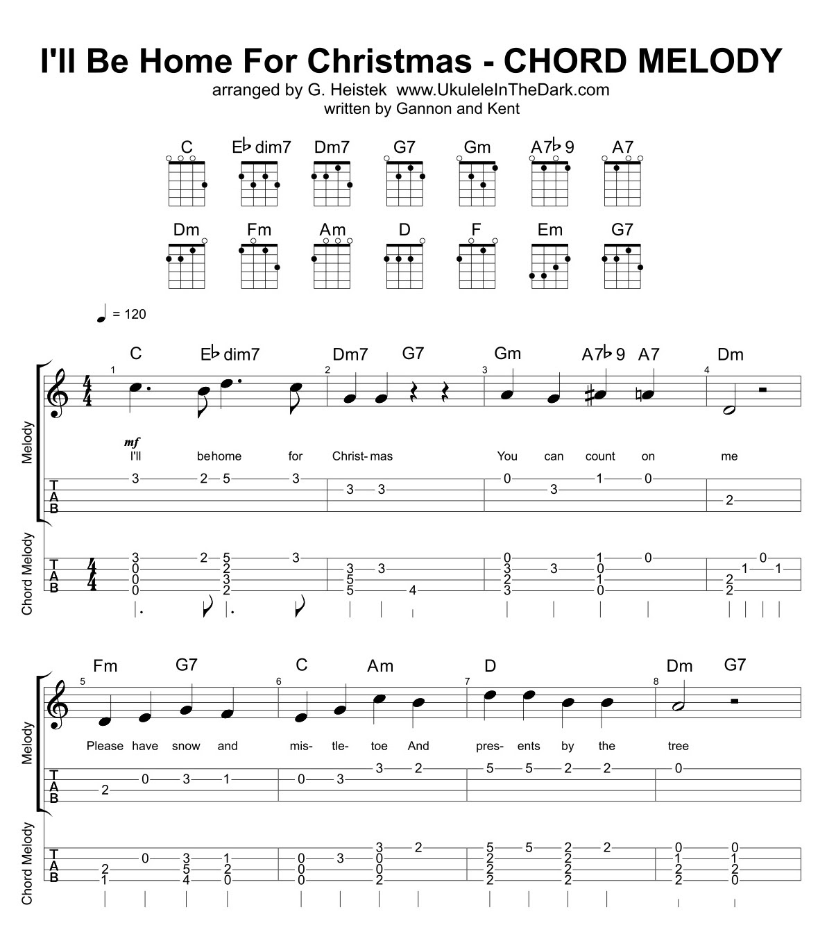 #99 Chord Melody: I'll Be Home | Ukulele In The Dark with Guido Heistek