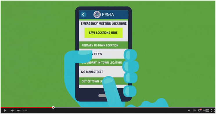 Shot of FEMA cell phone app for emergency preparedness
