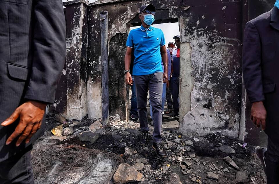 Gov Sanwo-Olu visits different places destroyed during the chaos in Lagos (photos)