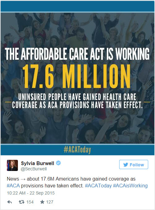 Embedded Tweet: @SecBurwell Embedded Tweet: @SecBurwell