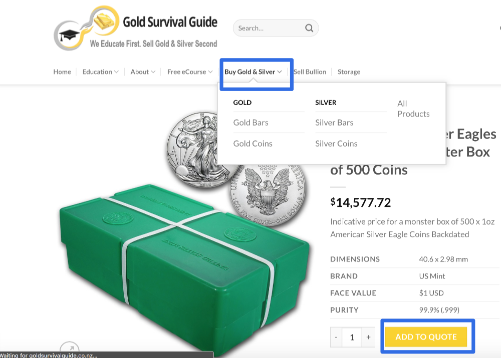 Buy gold and silver online