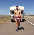 Photos of Young pounding out the miles while riding in the comfort of his RV are unavilable (photo via facebook)
