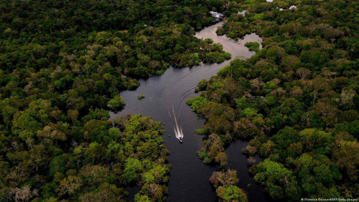 Foto aérea do rio Amazonas