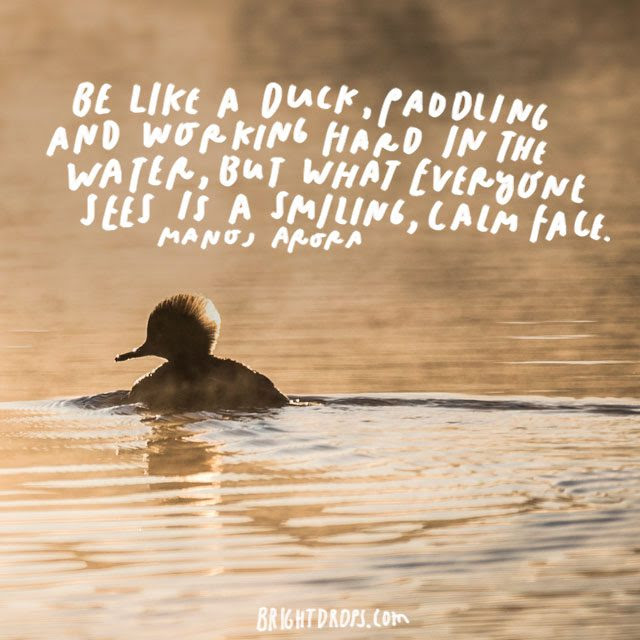 “Be like a duck, paddling and working hard in the water, but what everyone sees is a smiling, calm face.” – Manoj Arora