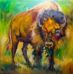 ARTOUTWEST BISON LARGE OIL PAINTING BY DIANE WHITEHEAD FINE ART - Posted on Wednesday, December 24, 2014 by Diane Whitehead