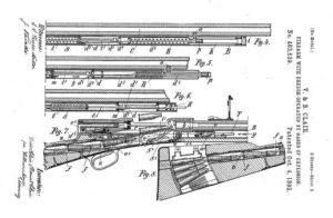 Clair brothers patent for a gas operated rifle, 1892