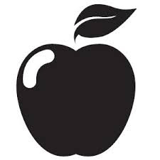 Image result for apple clipart black and white