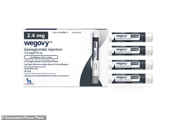 Wegovy, made by the Danish drugmaker Novo Nordisk (above) contains semaglutide, a synthesised version of a gut hormone that curbs appetite
