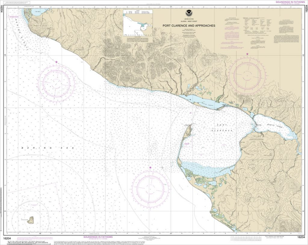 Traditional 1:100,000 scale NOAA paper nautical chart 16204.