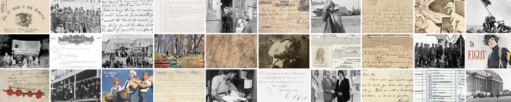 Banner of selected images for American Archives Month