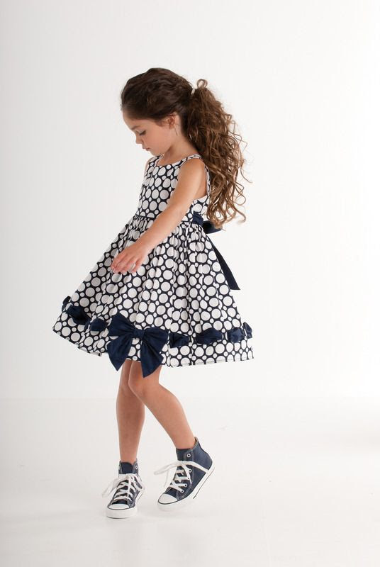 biscotti navy polka dot dress