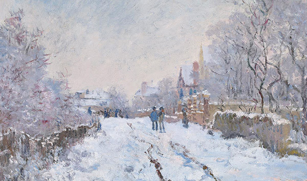 Detail from Claude Monet, ‘Snow Scene at Argenteuil’, 1875 © The National Gallery, London