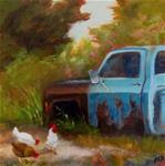 Chickens Grazing by Old Blue - Posted on Thursday, March 19, 2015 by ~ces~ Christine E. S. Code