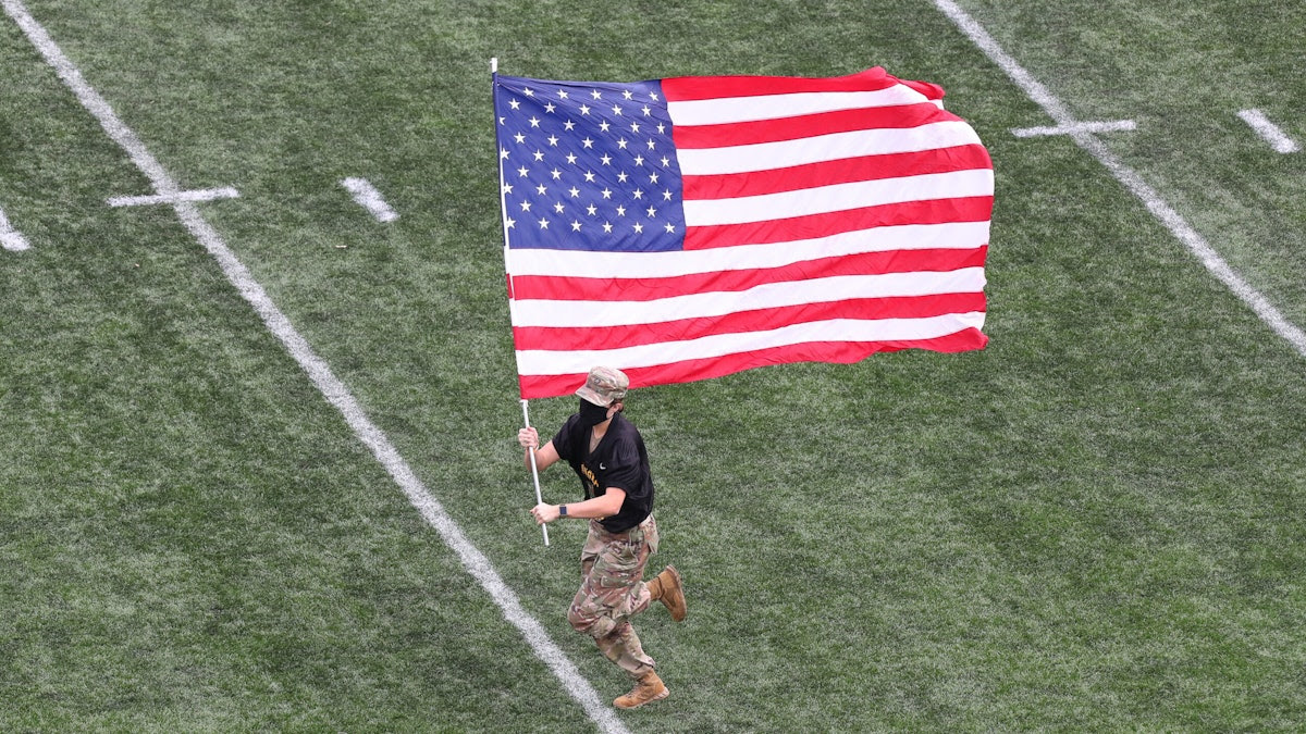 WATCH: Entire Army Football Team Runs Onto Field Carrying American Flags