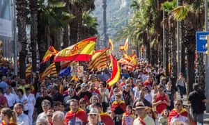 An anti-independence protest in Barcelona on Sunday.