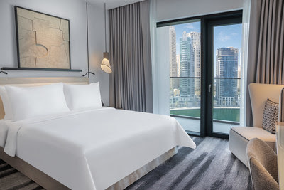 An executive room at the new Vida Dubai Marina and Yacht Club An executive room at the new Vida Dubai Marina and Yacht Club