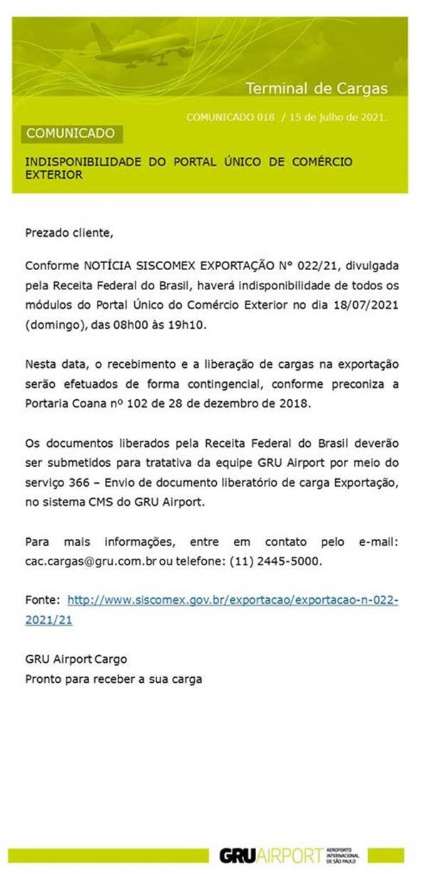 COMUNICADO GRU