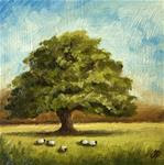 Oak tree and sheep - Posted on Saturday, April 4, 2015 by Jane Palmer