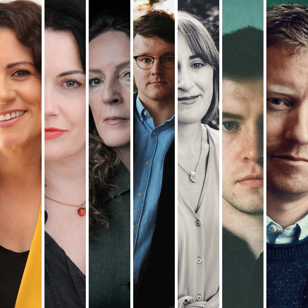 A photo collage of the seven writers offered Writer-in-Residence/Fellowship positions in 2024