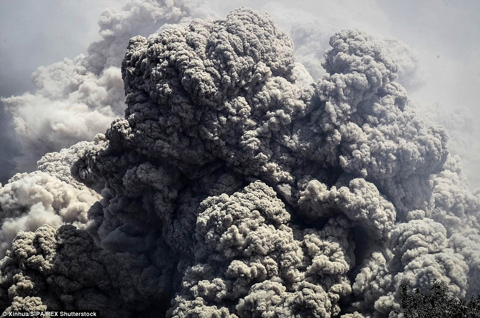 Thousands of villagers flee as Indonesian volcano continues to spew rocks, ash and hot gas  29CB6DFE00000578-0-image-a-37_1434796830114