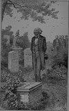 A print depicting abolitionist Frederick Douglass at the tomb of Maryland Gov. Edward Lloyd V, on whose plantation Douglass was enslaved as a child, was published in Douglass's 1882 memoir. 