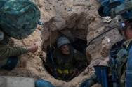 IDF soldiers in and around a Hamas terror tunnel they discovered.
