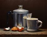 "Coffee Percolator and Egg Shells" - Posted on Friday, January 2, 2015 by Mary Ashley