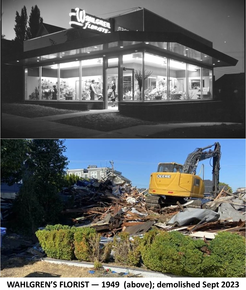 Wahlgren's Florist Shop, demolished