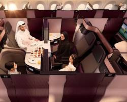 Business class cabin with family