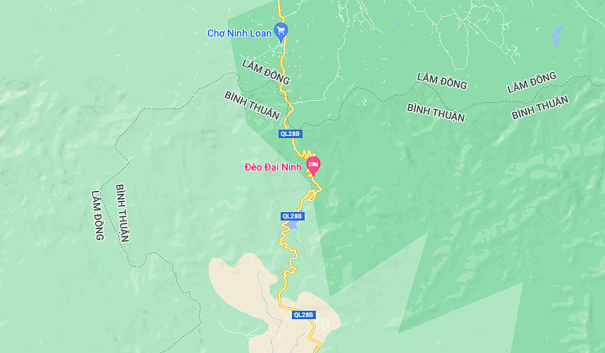 Vị trí đèo Đai Ninh. Ảnh: Google Maps