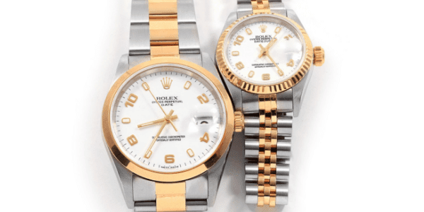 Rolex Date and Rolex Datejust Steel Yellow Gold models with Arabic numeral dials