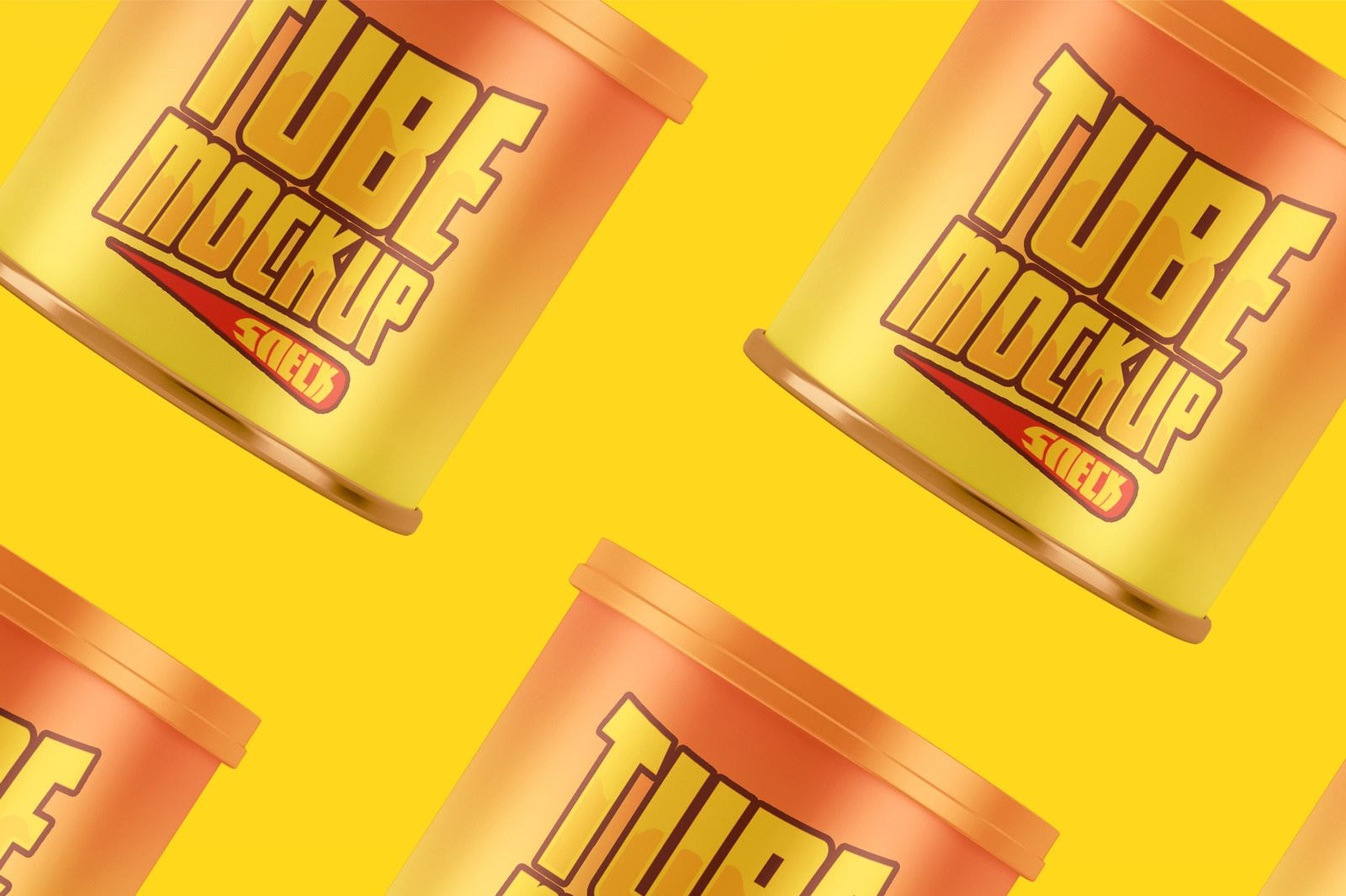 Small Matte Snack Tube Mockup in Packaging Mockups on Yellow Images