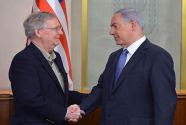 Senate Majority Leader Mitch McConnell with Israeli Prime Minister Netanyahu in Jerusalem earlier this year.