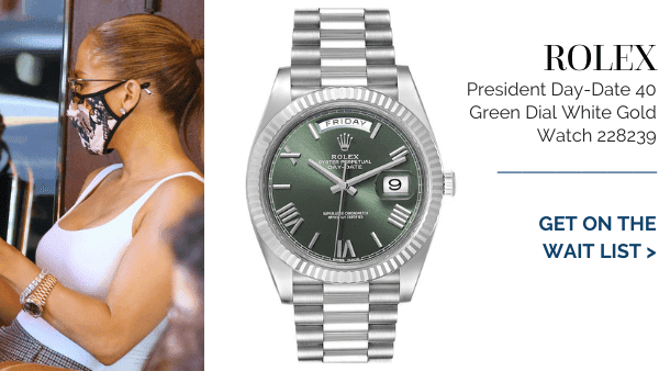 Rolex President Day-Date Green Dial on Jennifer Lopez