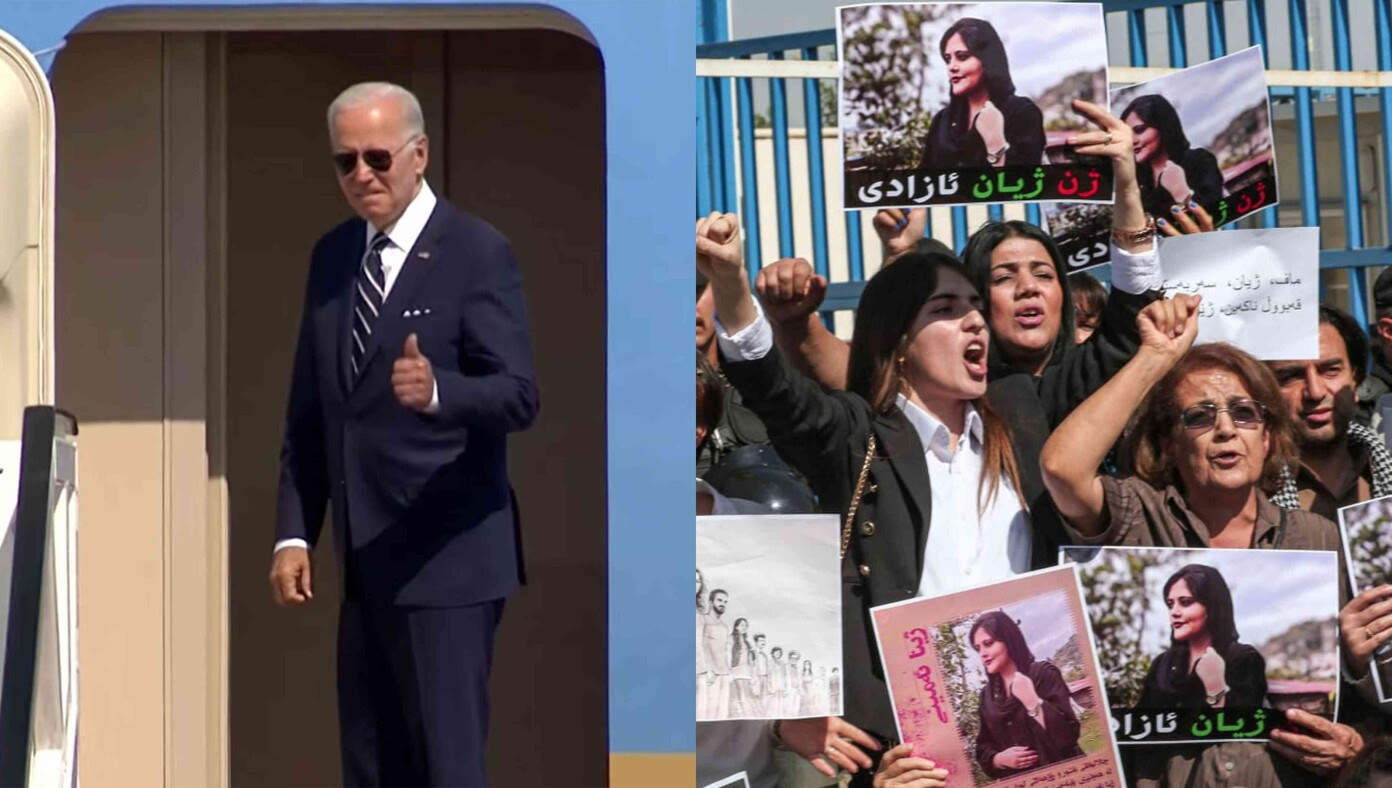 Biden Personally Flies To Iran To March With Iranian Women Exposing Their Hair