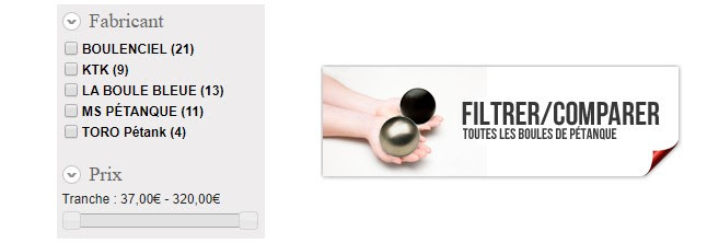 Comparateur boules de pétanque