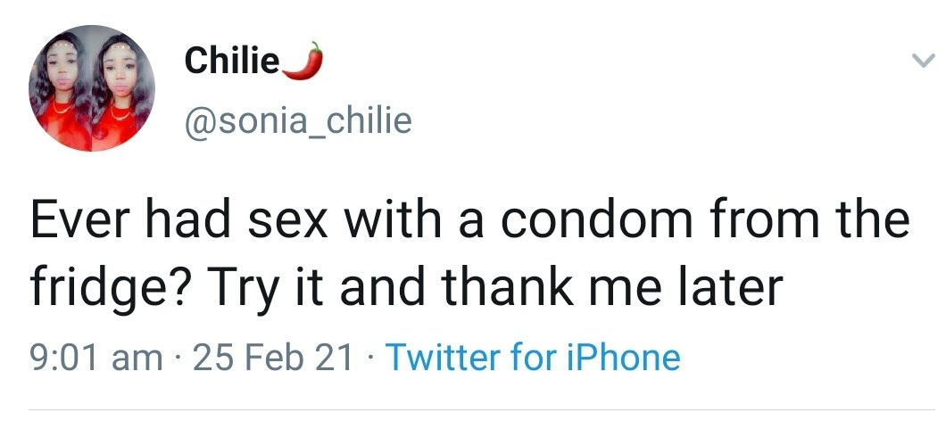 Try it and thank me later - Lady advises people to have sex using a condom from the fridge