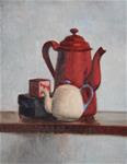 Still Life with Red Coffee Pot - Posted on Saturday, January 17, 2015 by Megan Schembre