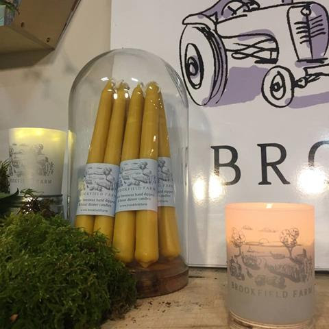 Hand dipped beeswax dinner candles