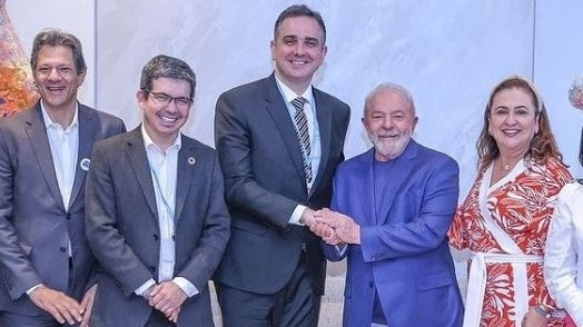 Lula com Rodrigo Pacheco e Randolfe Rodrigues no Egito