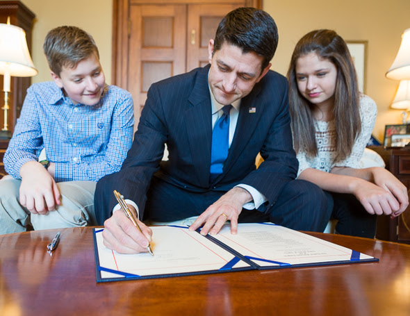 A Special Bill Signing with Speaker Ryan's Children