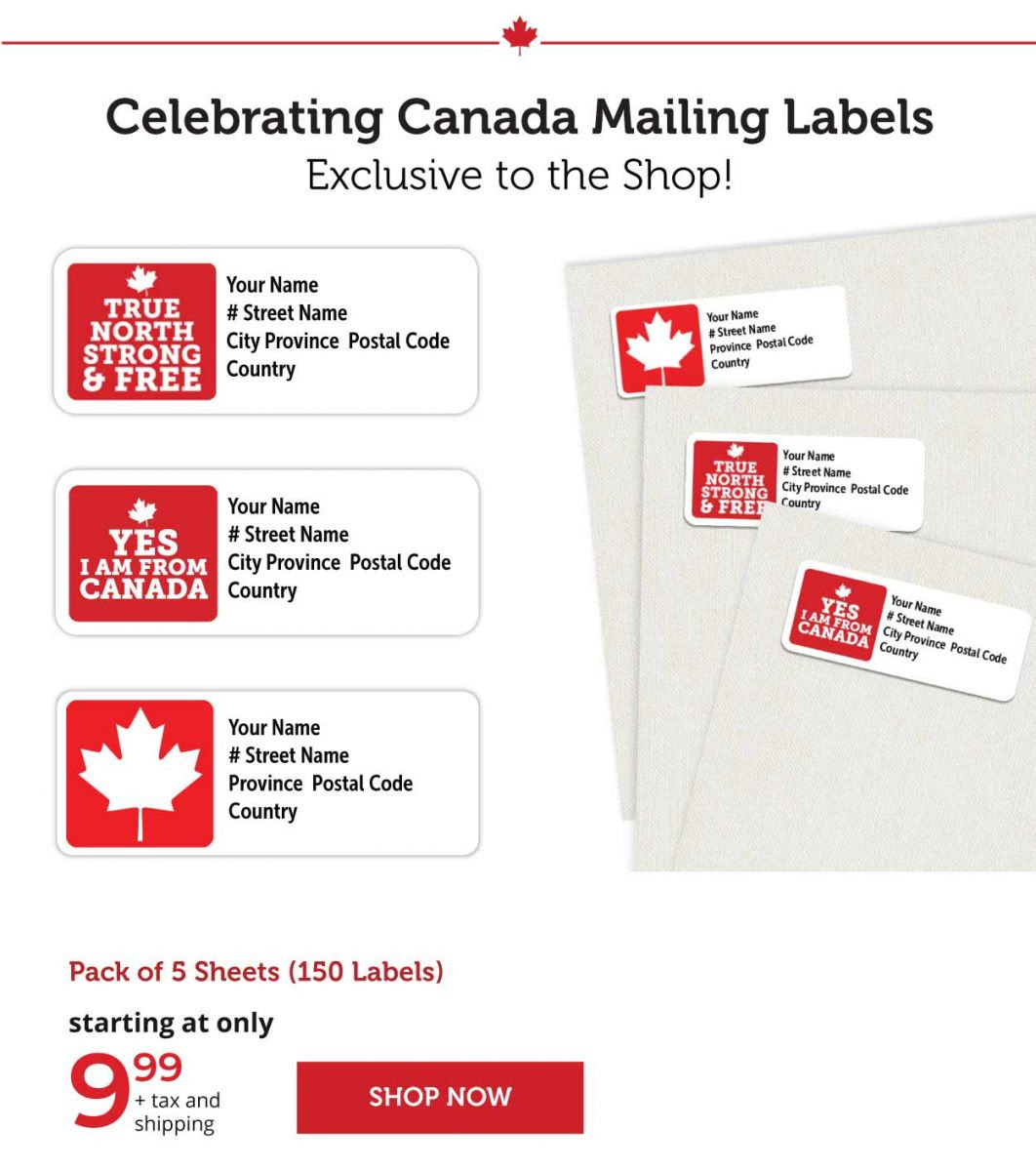 Celebrating Canada Mailing Labels