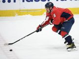 Washington Capitals left wing Alex Ovechkin (8), of Russia, skates with the puck during the third period of an NHL hockey game against the Nashville Predators, Wednesday, Jan. 29, 2020, in Washington. The Predators won 5-4. (AP Photo/Nick Wass) ** FILE **