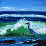 Ocean wave with Bird - Posted on Saturday, March 7, 2015 by Shirleen Bland