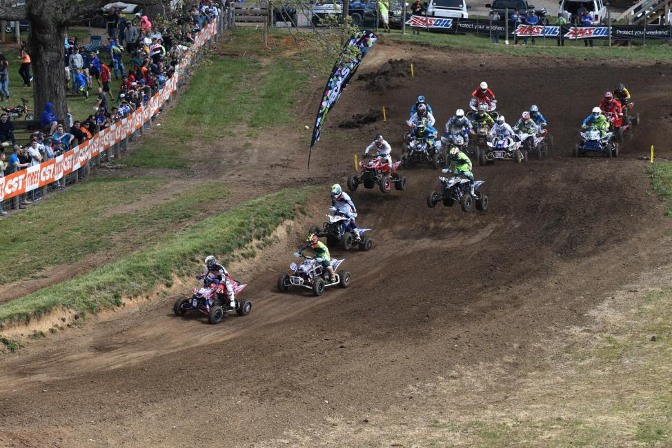 John Natalie pulled the holeshot in the second moto.Photo: Ken Hill