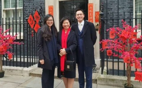 Christine Lee outside 10 Downing Street