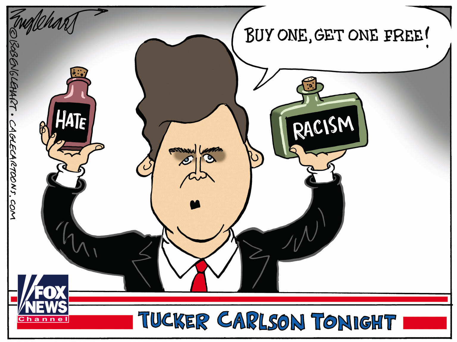 Tucker Carlson and FOX News spread hate and racism. Replacement Theory.