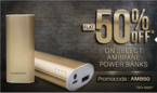 Up to 65% off Plus Extra 50% Cashback on Ambrane Power Banks