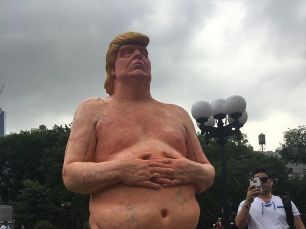 Naked Donald Trump Statue Pops Up in Hollywood 